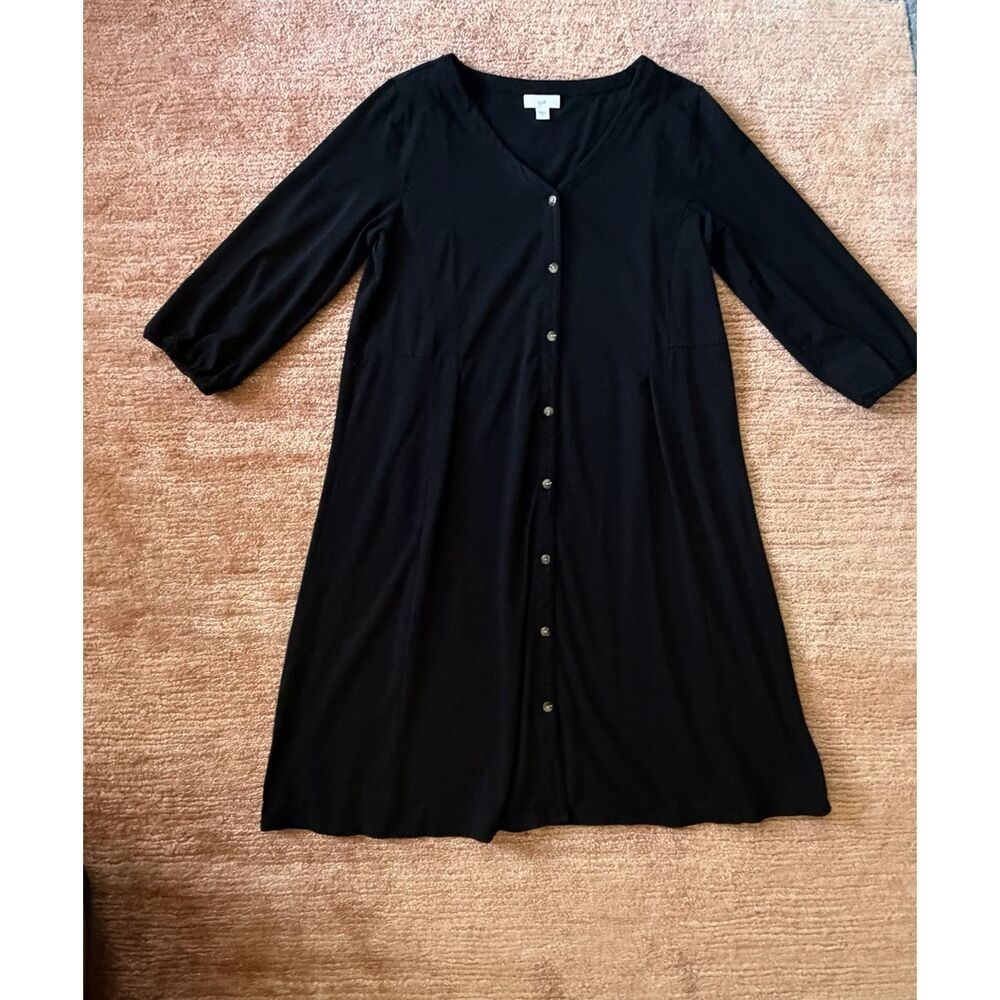 J.Jill Black Button Front Knit Dress Size S